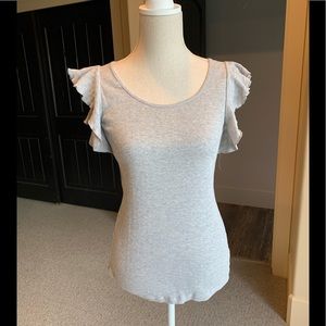 Woo t- shirt with ruffle sleeve